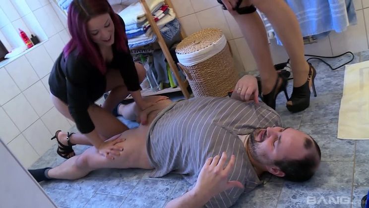 Natalie Hot and brunette girlfriend fuck nerdy coworker 